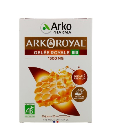 ARKOPHARMA ARKOROYAL Gelée Royale 1500 mg Boite de 20 ampoules ARKOPHARMA ARKOROYAL Gelée Royale 1500 mg Boite de 20 ampoules
