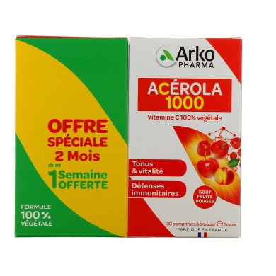 ARKOPHARMA ACEROLA 1000 Comprimé à croquer Boite de 30 ARKOPHARMA ACEROLA 1000 Comprimé à croquer Boite de 30
