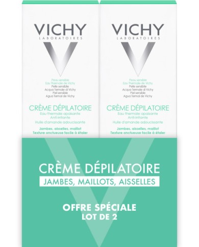 VICHY Crème dépilatoire dermo-tolérante Lot de 2 Tubes de 150 ml
