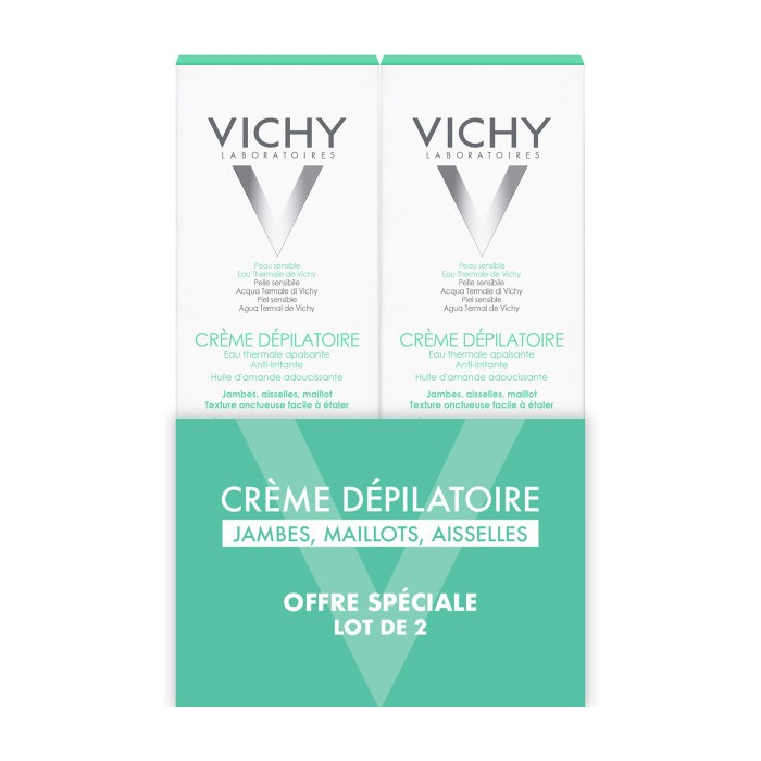 VICHY Crème dépilatoire dermo-tolérante Lot de 2 Tubes de 150 ml