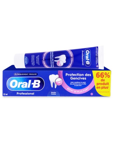 Oral b PROFESSIONAL - Dentifrice Protection des Gencives Menthe Fraîche Tube de 125ml