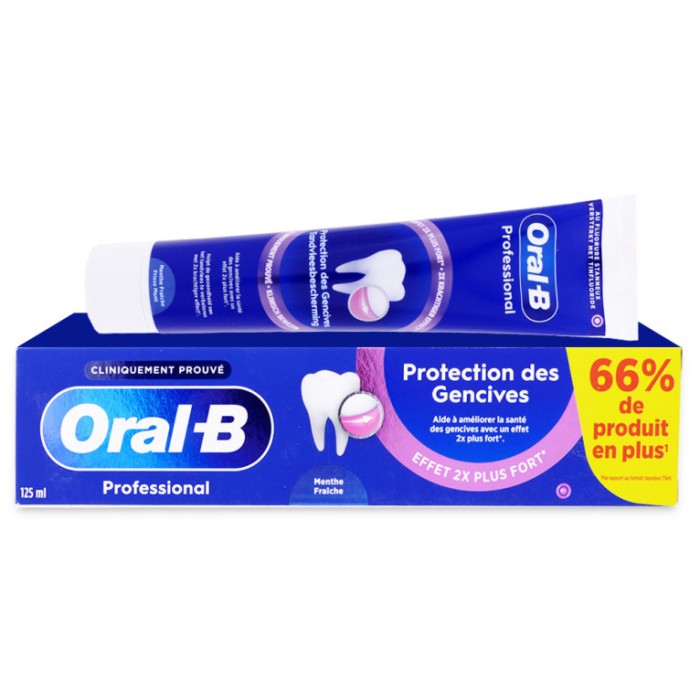 Oral b PROFESSIONAL - Dentifrice Protection des Gencives Menthe Fraîche Tube de 125ml