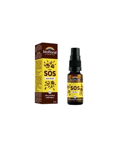 BIOFLORAL Fleurs de Bach Spray SOS Jour Serein Bio 20 ml