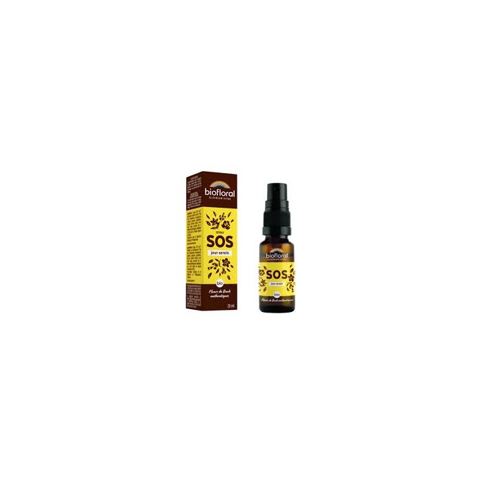 BIOFLORAL Fleurs de Bach Spray SOS Jour Serein Bio 20 ml