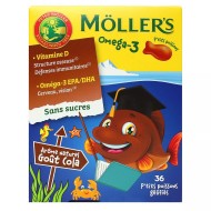 MOLLER'S OMÉGA 3 P'TITS POISSONS GOÛT COLA BOite de 36 GOMMES