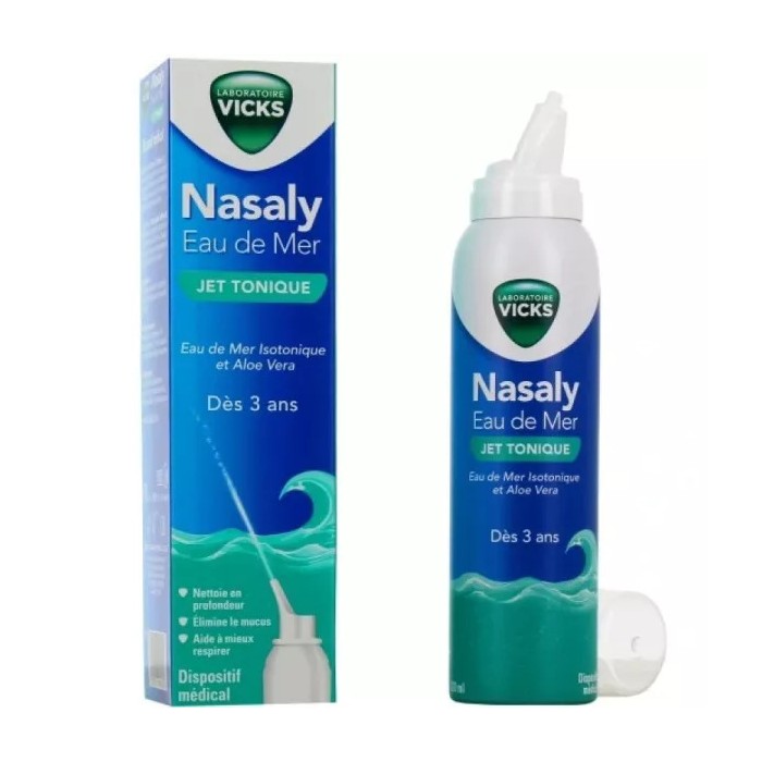 Vicks Nasaly Eau de Mer Jet tonique Flacon de 120 ml Vicks Nasaly Eau de Mer Jet tonique Flacon de 120 ml