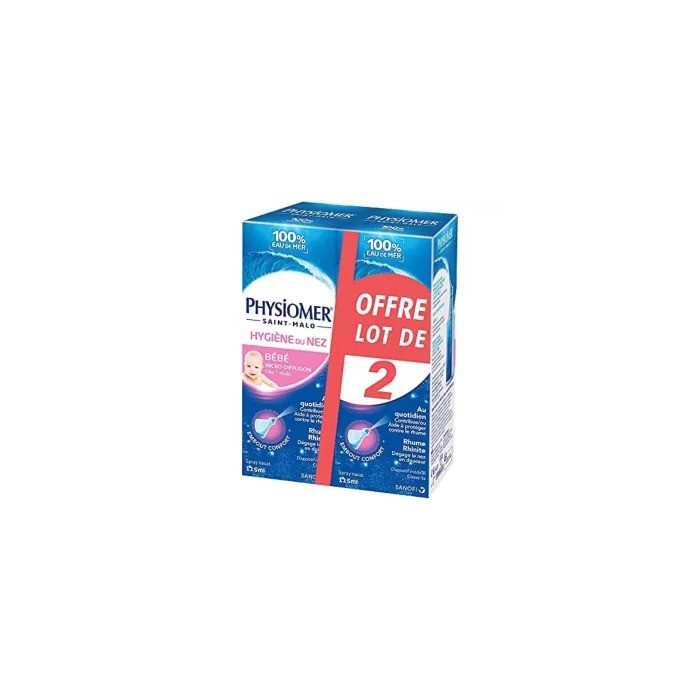 PHYSIOMER bébé Hygiène du nez Lot de 2 Spray de 115 ml