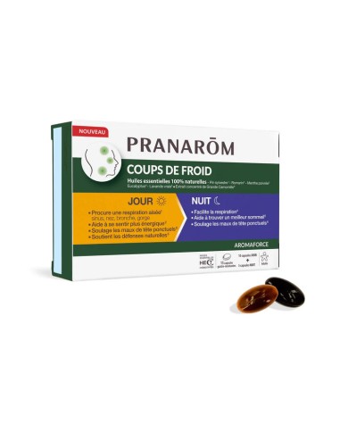 PRANAROM Aromaforce Capsules Coups de froid jour / nuit Boite de 10 jour + 5 capsules nuit