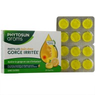 PHYTOSUN AROMS Pastilles Gorges irritée goût citron Sans sucres Boite de 24