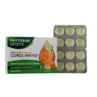 PHYTOSUN AROMS Pastilles gorge irritée goût miel sans sucres Boite de 24