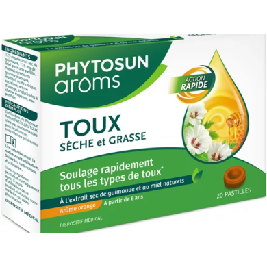 Phytosun Arôms Pastilles Toux Sèche et Grasse Boite e 20