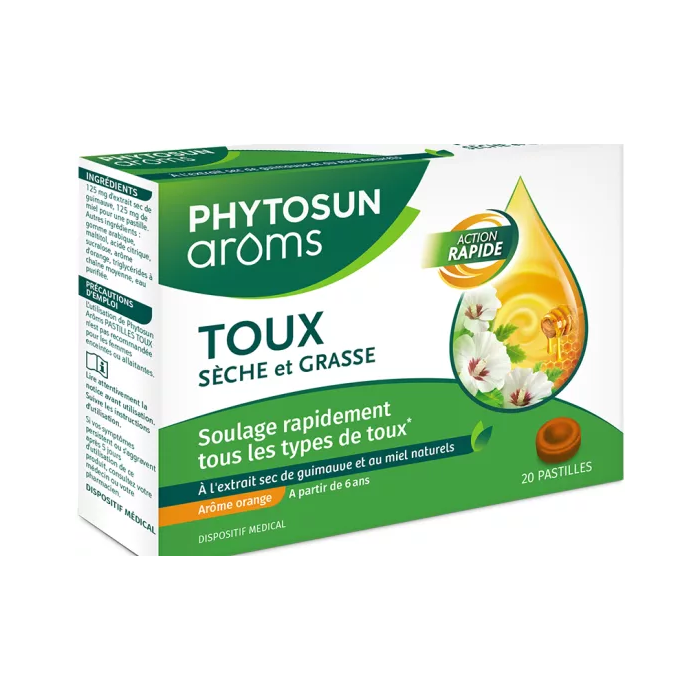 Phytosun Arôms Pastilles Toux Sèche et Grasse Boite e 20