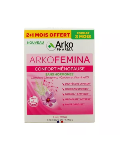 Arkopharma ARKOFEMINA - Confort Ménopause Boite de120 Gélules + 60 Offertes