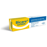 BICARE + Dentifrice Blancheur au Bicarbonate de sodium & Fluor Tube de 75 ml