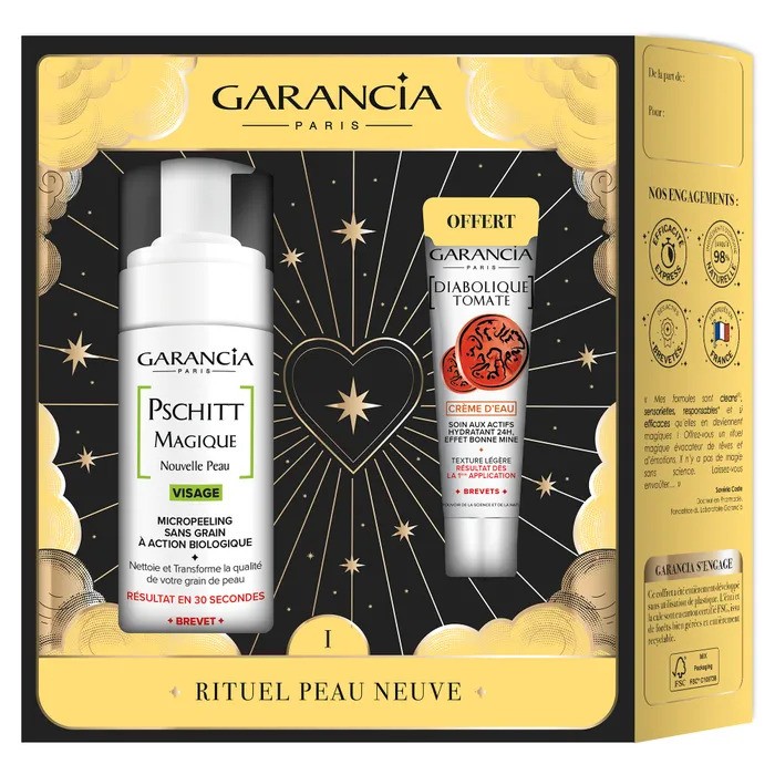 GARANCIA Coffret Rituel peau neuve Pshitt magique + crème d'eau Diabolique tomate  20gr offerte