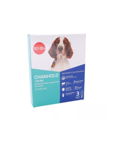 CLEMENT THEKAN CHANHOLD 120 mg pour chiens de 10,1 à 20 kg, 3 pipettes