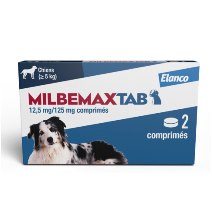 Milbemax Tab Vermifuge Pour Chiens de + 5 kg Boite de 2 Comprimés