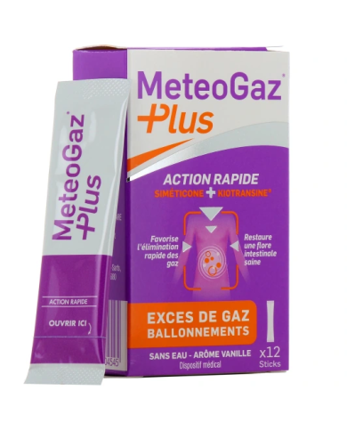 METEOGAZ PLUS Exces de gaz, ballonnement Boite de 12 sticks
