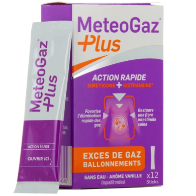 METEOGAZ PLUS Exces de gaz, ballonnement Boite de 12 sticks