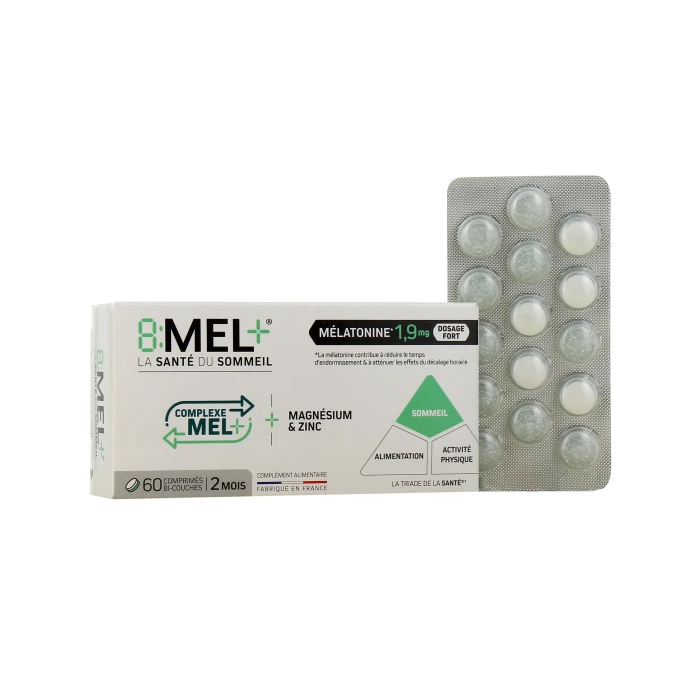8Mel+ Mélatonine Boite de 30 comprimés bi-couches