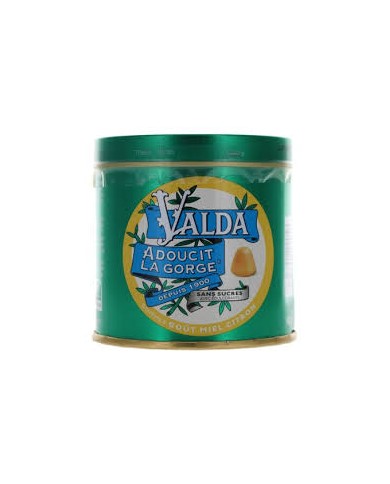 VALDA Pastilles Sans sucres goût Miel Citron Boite de 140 grammes