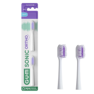Gum Sonic Ortho BOite de 2 têtes de brosse à dents électrique soft