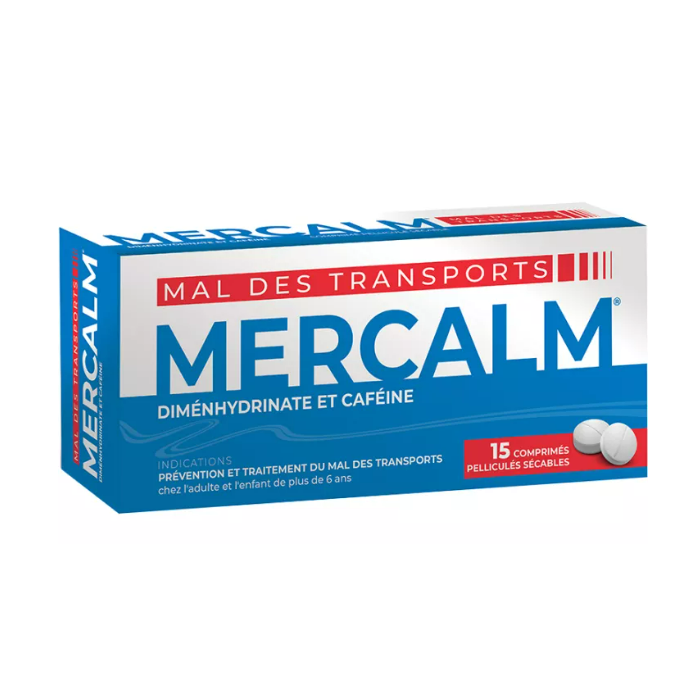 MERCALM Mal des transports Boite de 15 comprimés pelliculés sécables