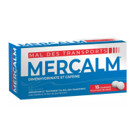 MERCALM Mal des transports Boite de 15 comprimés pelliculés sécables