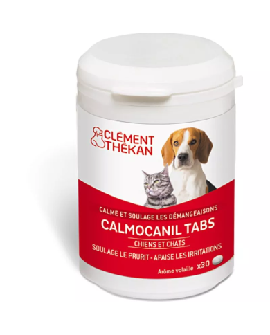 CLEMENT THEKAN - Calmocanil tabs Chiens et chats - calme et soulage les démangeaisons Boite de 30 comprimés