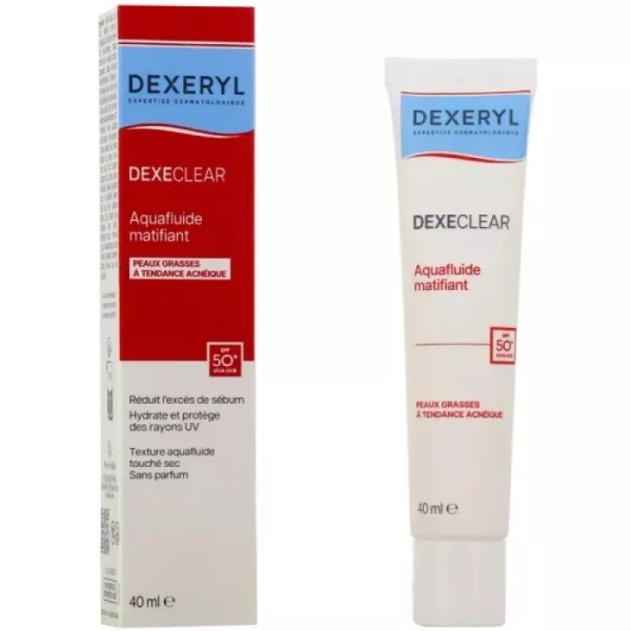 Dexeryl DEXECLEAR - Aquafluide Matifiant SPF50+ Tube de 40ml