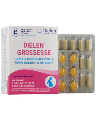 Dielen Grossesse Complexe nutritionnel pour la femme enceinte et son bébé Boite de 1 mois