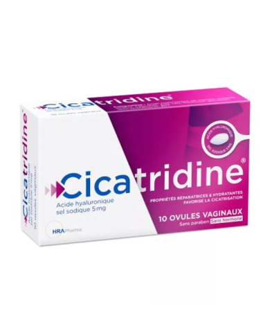 CICATRIDINE Ovules Vaginaux qui Favorise la Cicatrisation Boite de 10