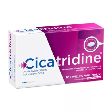 CICATRIDINE Ovules Vaginaux qui Favorise la Cicatrisation Boite de 10
