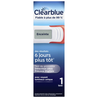CLEARBLUE Test de grossesse ultra précoce et digital Boite de 2