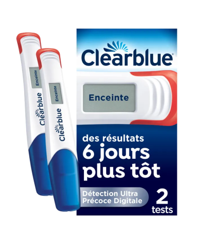 CLEARBLUE Test de grossesse ultra précoce et digital Boite de 2
