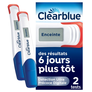 CLEARBLUE Test de grossesse ultra précoce et digital Boite de 2