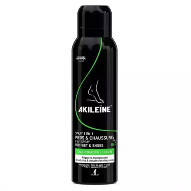 AKILEINE Spray 3en1 pied et chaussure anti transpirant et assainissant Spray de 1500 ml