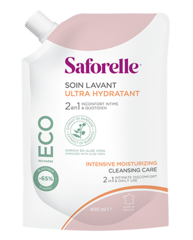 SAFORELLE Soin lavant ultra hydratant Eco recharge de 400ml