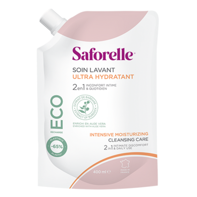 SAFORELLE Soin lavant ultra hydratant Eco recharge de 400ml