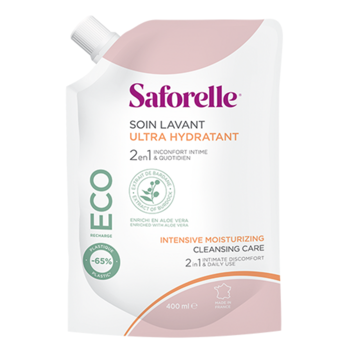 SAFORELLE Soin lavant ultra hydratant Eco recharge de 400ml