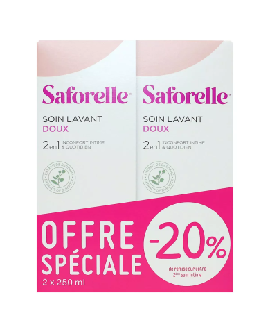 SAFORELLE Solution soin lavant doux Lot de 2 Flacons de 250ml