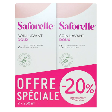 SAFORELLE Solution soin lavant doux Lot de 2 Flacons de 250ml
