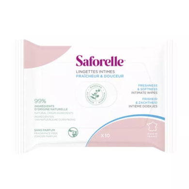 SAFORELLE Lingettes intimes Sachet de 10