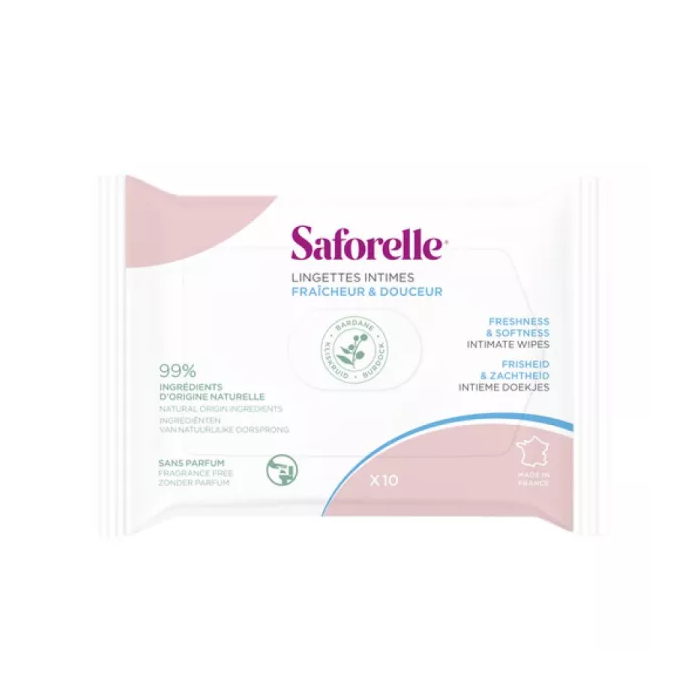 SAFORELLE Lingettes intimes Sachet de 10