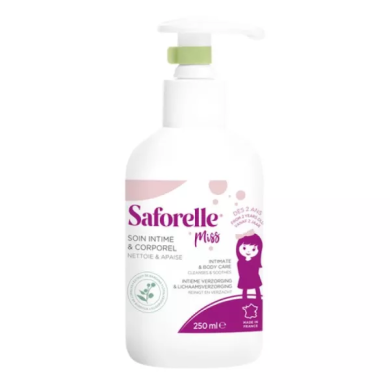 SAFORELLE MISS Soin Intime et Corporel Hypoallergénique Flacon de 250 ml