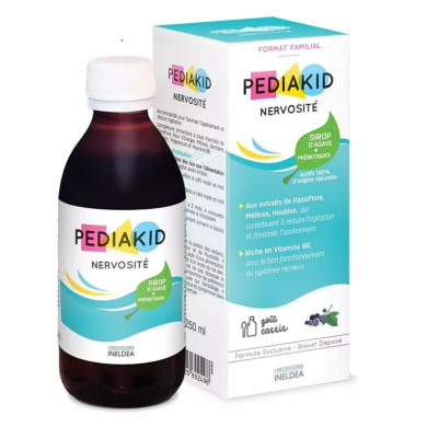 PEDIAKID Nervosité Sirop 125ml - Sirop d' Agave + Prébiotiques Flacon de 125 ml