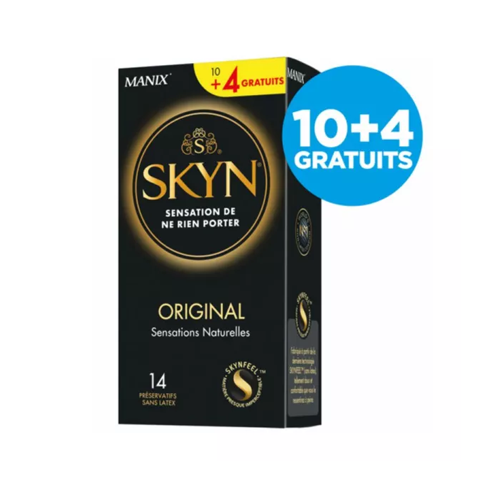 MANIX SKYN Original Sans Latex Boite de 10 préservatifs + 4 offert