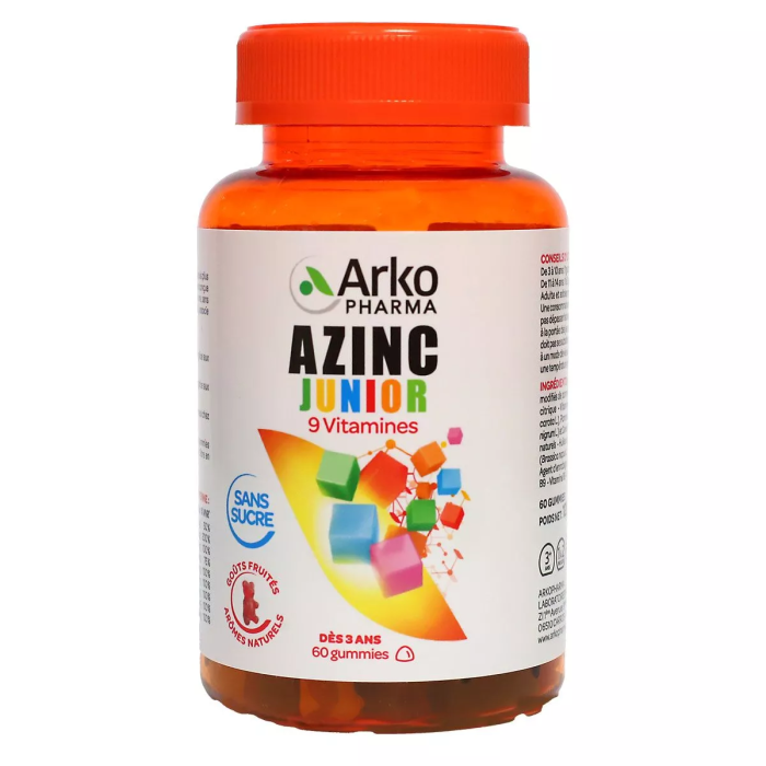 Arkopharma Azinc Junior 9 vitamines dès 3 ans Boite de 60 gummies