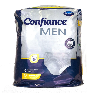 CONFIANCE Sous-vêtements absorbants pour hommes Taille M - 5 gouttes   Paquet de 8