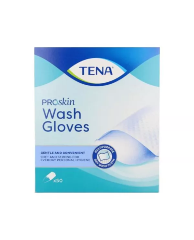 TENA Wash Glove - Gants de toilettes doux et résistants Boite de 50